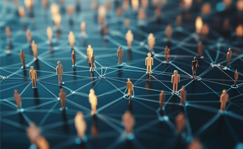 Image of people silhouettes linked with lines